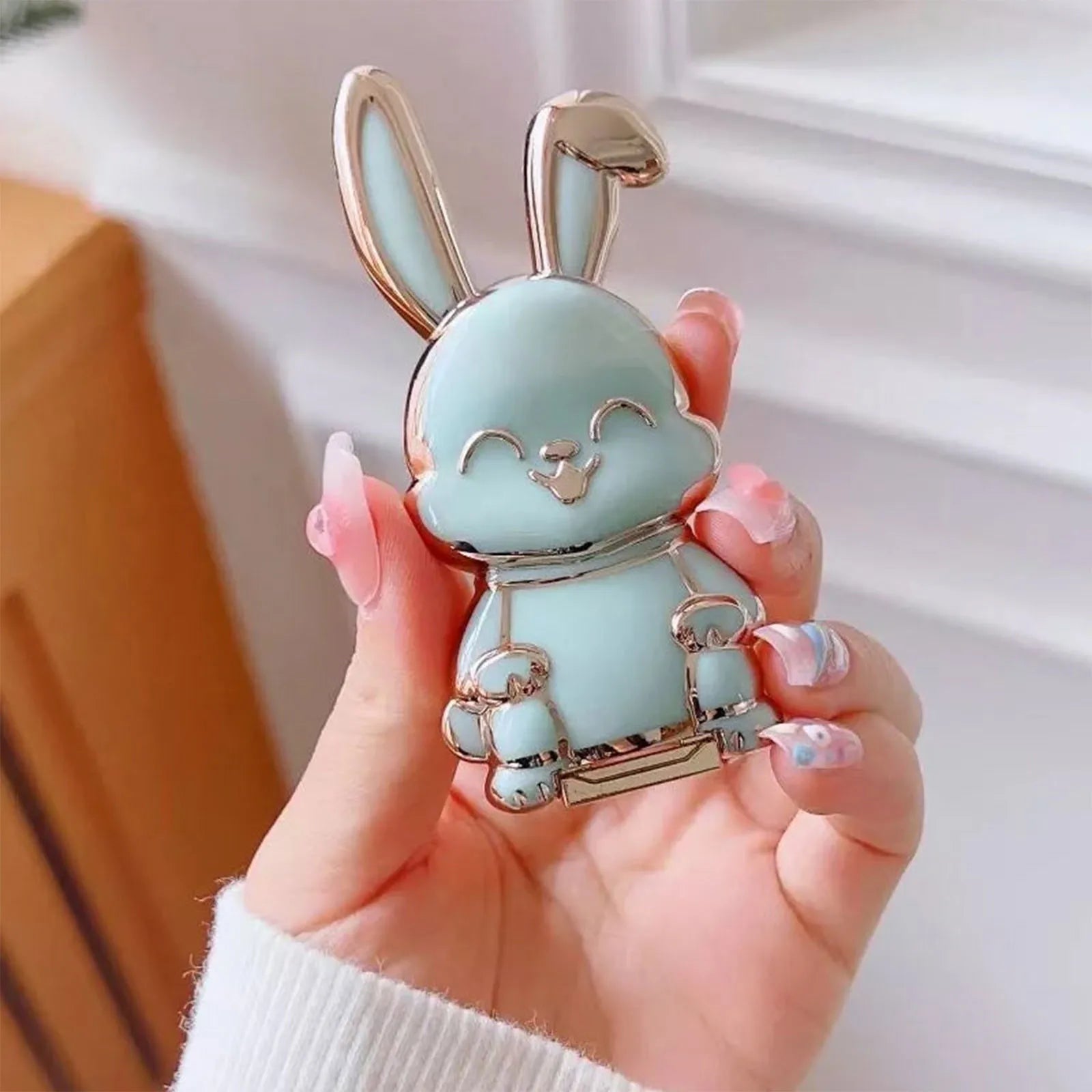 Foldable Rabbit Phone Holder Stand - Cute 3D Bunny Bracket for Mobile Devices