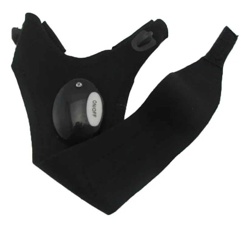 Fingerless LED Waterproof Gloves for Outdoor Hiking - Rechargeable Left and Right Pair